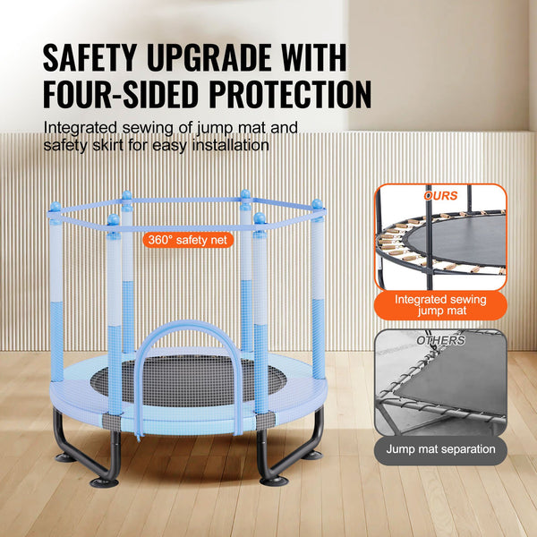 60in Kids Trampoline, 5FT Indoor Outdoor Trampoline, Mini Toddler