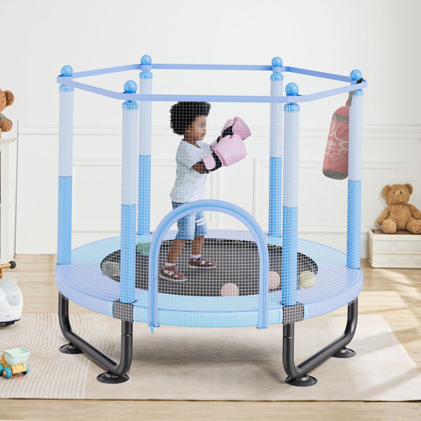 60in Kids Trampoline, 5FT Indoor Outdoor Trampoline, Mini Toddler