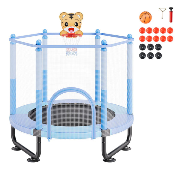 60in Kids Trampoline, 5FT Indoor Outdoor Trampoline, Mini Toddler